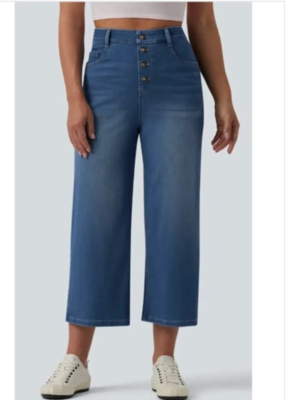 Halara Flex™ Jeans High Waisted Draped Lyocell Cropped Wide Leg XL NWT